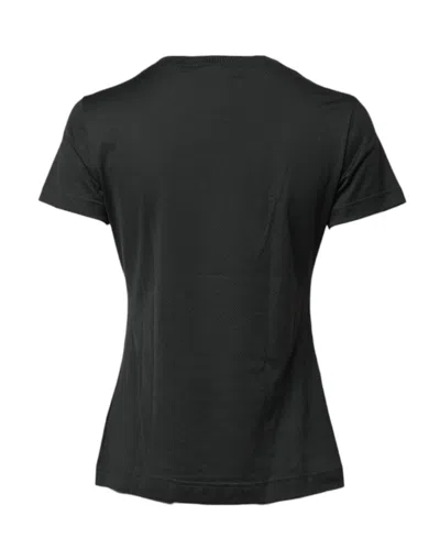 Pre-owned Dolce & Gabbana Black Cotton Round Neck Short Sleeve Women's T-shirt ()