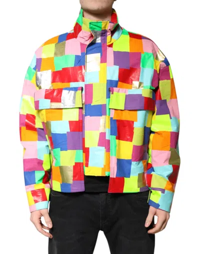 Pre-owned Dolce & Gabbana Multicolor Cotton Full Zip Men Biker Men's Jacket ()