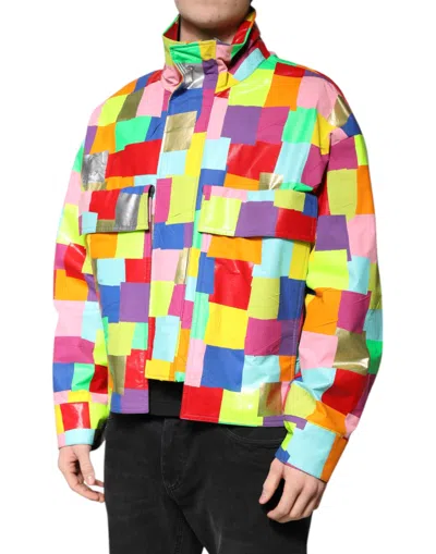Pre-owned Dolce & Gabbana Multicolor Cotton Full Zip Men Biker Men's Jacket ()