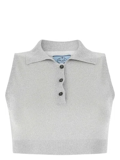 Prada Grey Viscose Blend Top