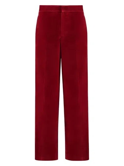 Jw Anderson Pantalone In Velluto Rosso Donna
