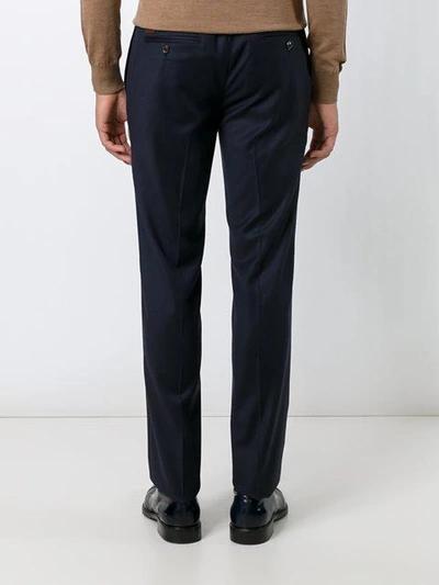 Shop Gucci Straight Leg Tailored Trousers In Blue