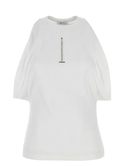 Alexander Mcqueen Herno Resort Poncho In Wool And Cashemre With Ultralight Nylon Details In White
