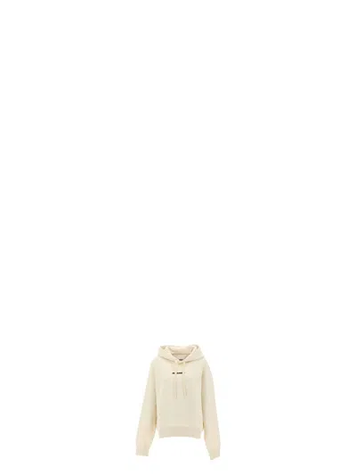 Jil Sander Logo Cotton Hoodie With Drawstring Hood