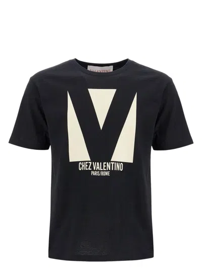 Valentino Chez-print T-shirt In Black
