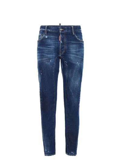 Dsquared2 Distressed Slim-fit Jeans With Unique Splatter Detailing