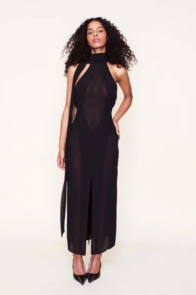 Danielle Guizio Ny Koemi Sheer Panel Dress