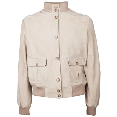 Emilio Romanelli Beige Calfskin Men Jacket In Neutral