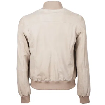 Emilio Romanelli Beige Calfskin Men Jacket In Neutral