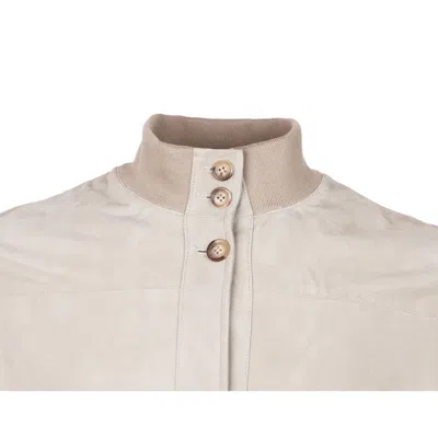 Emilio Romanelli Beige Calfskin Men Jacket In Neutral