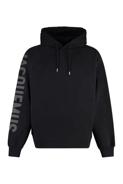 Jacquemus Hooded Typo Sweatshirt With Logoed Sleeve