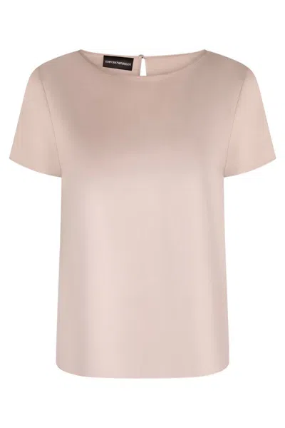Shop Emporio Armani Silk Satin T-shirt