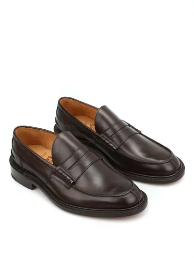 Tricker's James Leather Penny Loafers In Black