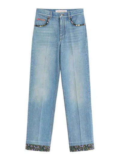 Valentino High Rise Viscose Straight Jeans
