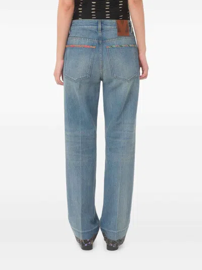 Valentino High Rise Viscose Straight Jeans