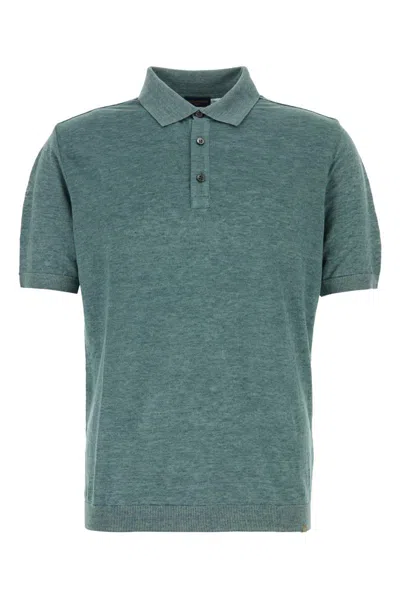 Paul & Shark Green Short Sleeves Solid Polo
