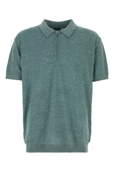 Paul & Shark Green Short Sleeves Solid Polo