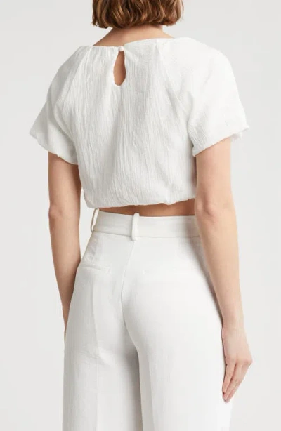 Love By Design Anna Bubble Hem Crop Top In White