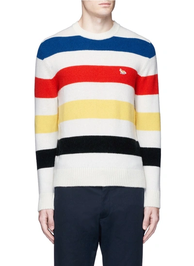 Maison Kitsuné Lambswool Stripe Pullover In Multicolor