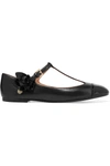 TORY BURCH Blossom embellished leather ballet flats