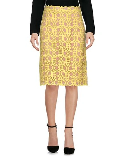 Shop Emilio Pucci Knee Length Skirt In 黄色