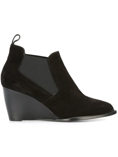 Robert Clergerie Olav Suede Wedge Ankle Boots In Black