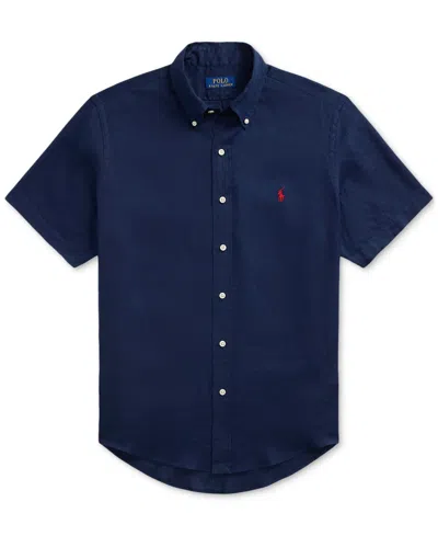 Polo Ralph Lauren Piece Dye Linen Short Sleeve Button-down Shirt