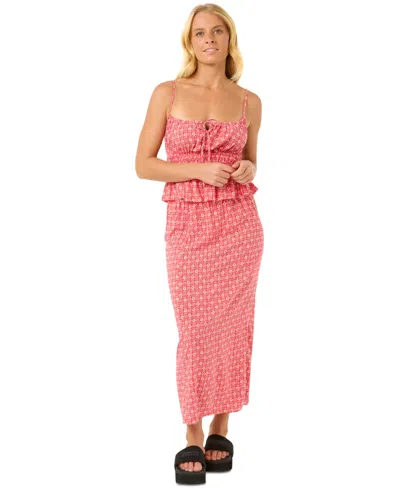 Rip Curl Juniors' Cala Mayor Midi Skirt In Red