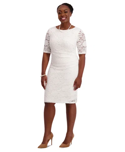 Kasper Women's Lace-sleeve Sheath Dress, Regular & Plus Sizes In White