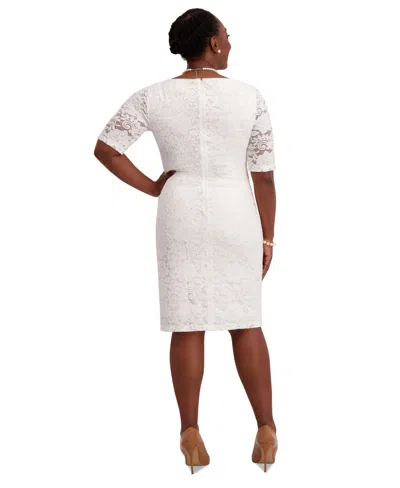 Kasper Women's Lace-sleeve Sheath Dress, Regular & Plus Sizes In White
