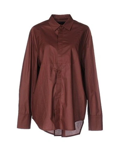 A.f.vandevorst Solid Color Shirts & Blouses In Cocoa