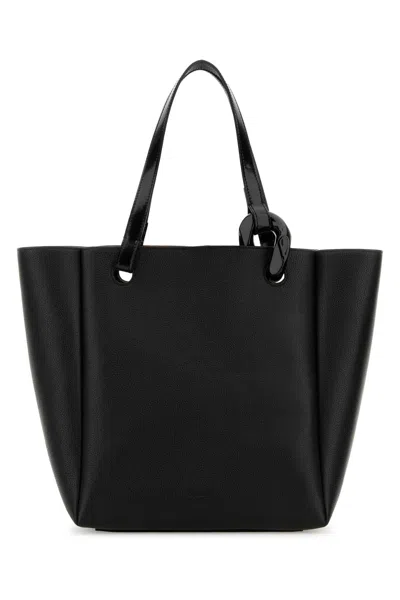 Jw Anderson Leather Corner Shopping Bag With Structured Silhouette