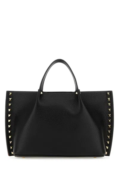 Valentino Structured Rockstud Leather Handbag With Metal Studs