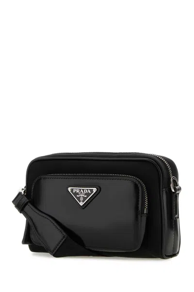 Prada Rectangular Nylon And Leather Crossbody Bag