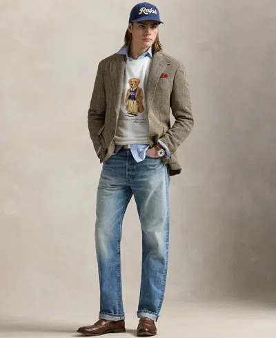 Polo Ralph Lauren Felpa In Misto Cotone Bianco  Uomo In Gray