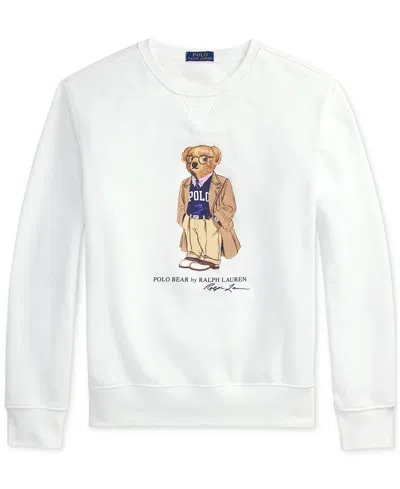 Polo Ralph Lauren Felpa In Misto Cotone Bianco  Uomo In Gray