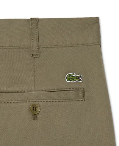 Lacoste Embroidered Crocodile Detail Blue Lino Shirt In Black