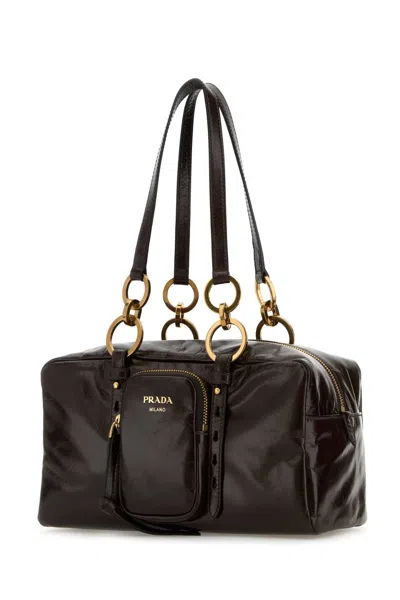Prada Medium Shiny Leather Shoulder Bag