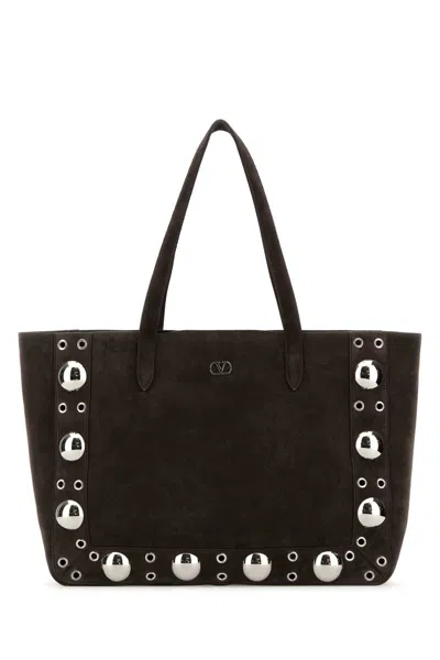 Valentino Nellcôte Medium Shopping Bag In Garnet Calfskin
