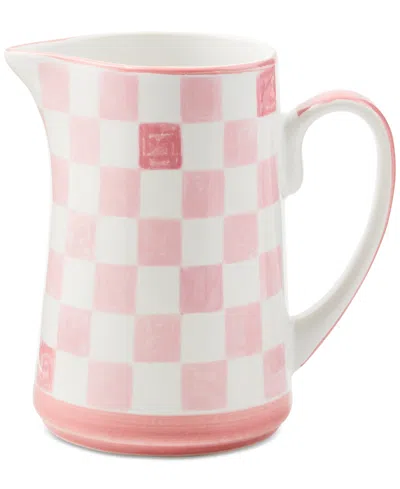 Mackenzie-childs Pink Check Pitcher