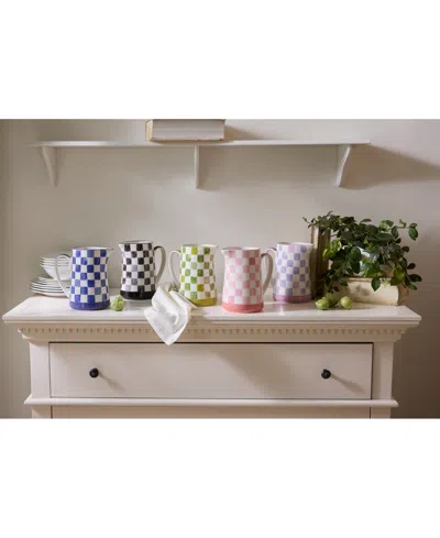 Mackenzie-childs Pink Check Pitcher