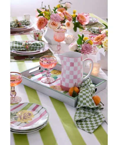 Mackenzie-childs Pink Check Pitcher
