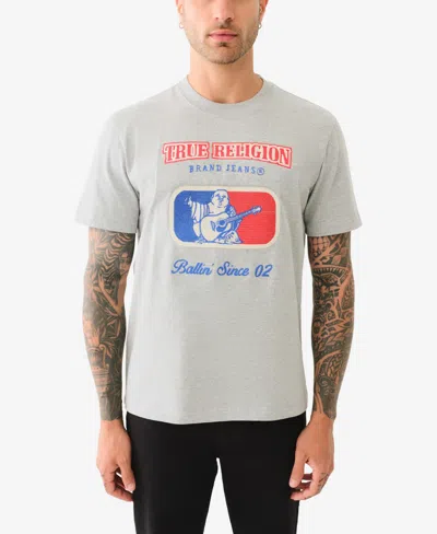 True Religion Men's Short Sleeve Embroidery League T-shirt In Gray