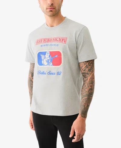 True Religion Men's Short Sleeve Embroidery League T-shirt In Gray