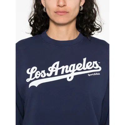 Sporty And Rich Womens Dark Navy Dodgers Round-neck Cotton-jersey Sweatshirt