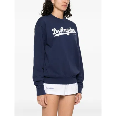 Sporty And Rich Womens Dark Navy Dodgers Round-neck Cotton-jersey Sweatshirt