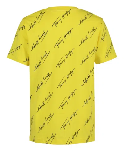 Tommy Hilfiger Big Boys Angled Script Print Short Sleeve T-shirt