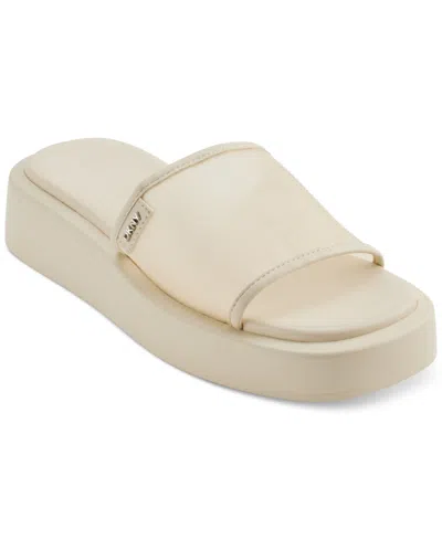 Dkny Orion Mesh Platform Slide Sandal In Neutral