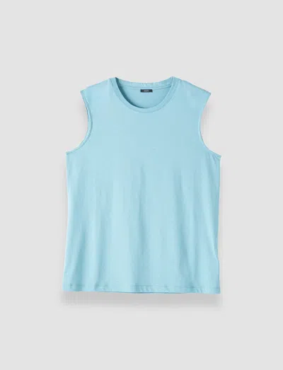 Joseph Cotton Silk Jersey Tank Top In Blue