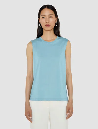 Joseph Cotton Silk Jersey Tank Top In Blue